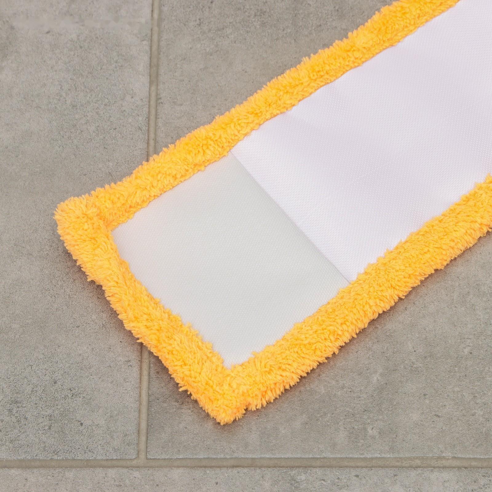 Насадка для плоской швабры Доляна, 42×12 см, 60 гр, микрофибра, цвет оранжевый