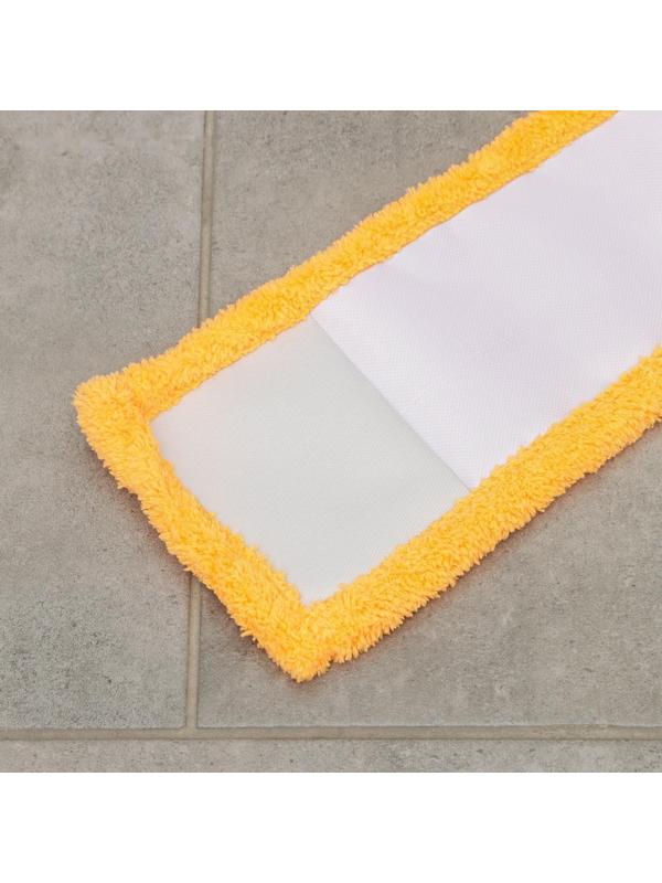 Насадка для плоской швабры Доляна, 42×12 см, 60 гр, микрофибра, цвет оранжевый