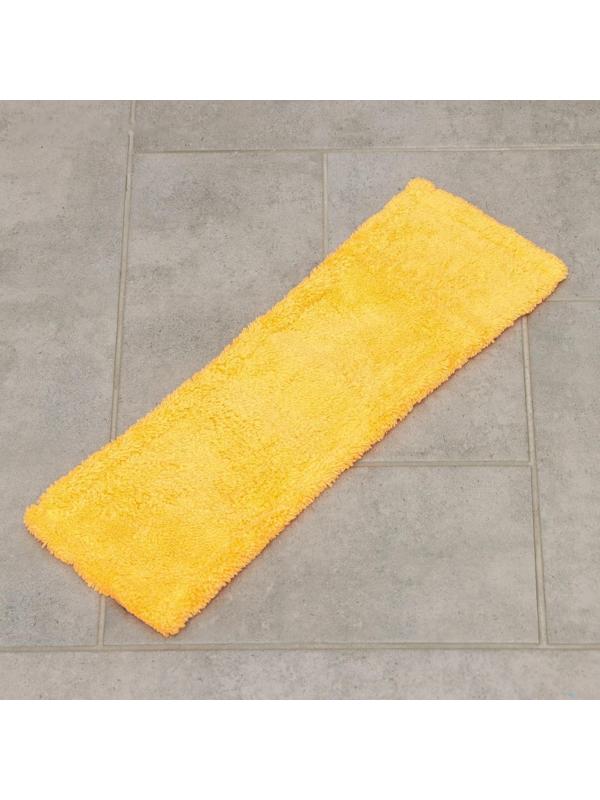 Насадка для плоской швабры Доляна, 42×12 см, 60 гр, микрофибра, цвет оранжевый