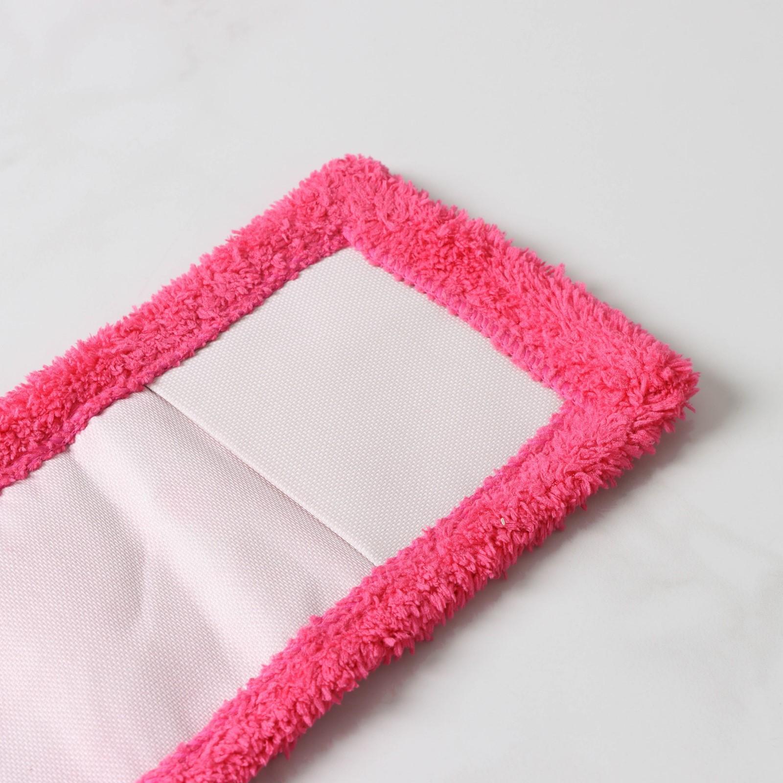 Насадка для плоской швабры Доляна, 42×12 см, 60 гр, микрофибра, цвет красный