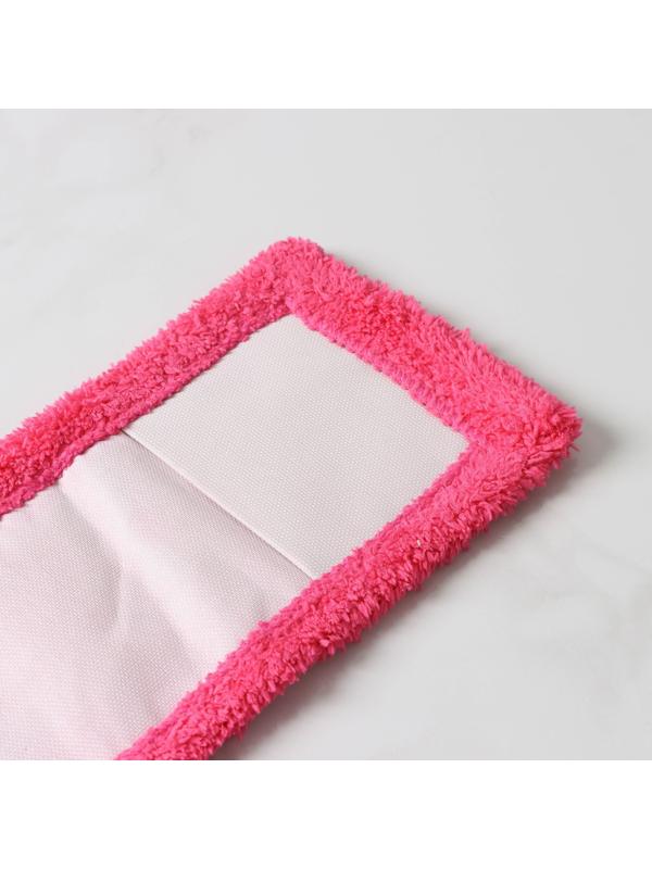 Насадка для плоской швабры Доляна, 42×12 см, 60 гр, микрофибра, цвет красный