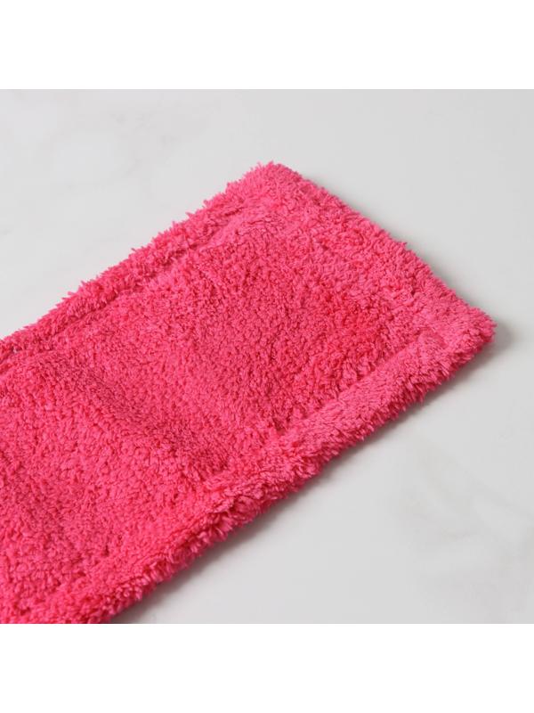 Насадка для плоской швабры Доляна, 42×12 см, 60 гр, микрофибра, цвет красный