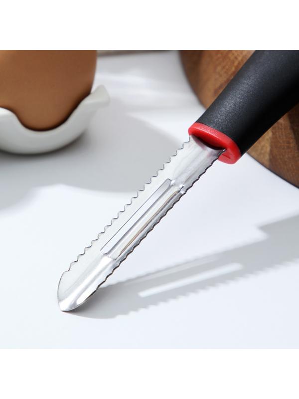 Овощечистка Доляна Digma, 21 см, нержавеющая сталь, цвет чёрный, красный