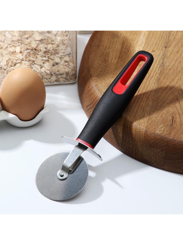 Нож для пиццы и теста Доляна Digma, 19,5 см, d=5,8 см, цвет чёрный