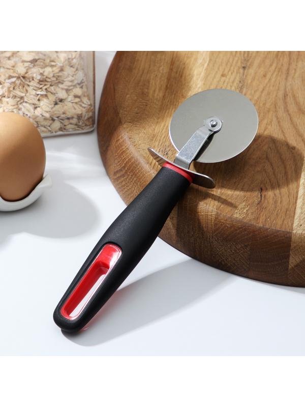 Нож для пиццы и теста Доляна Digma, 19,5 см, d=5,8 см, цвет чёрный