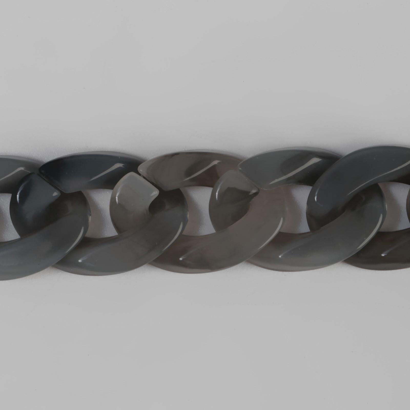 Цепочка для сумки, пластиковая, 23 × 17 мм, 120 см, цвет серый агат