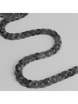 Цепочка для сумки, пластиковая, 23 × 17 мм, 120 см, цвет серый агат