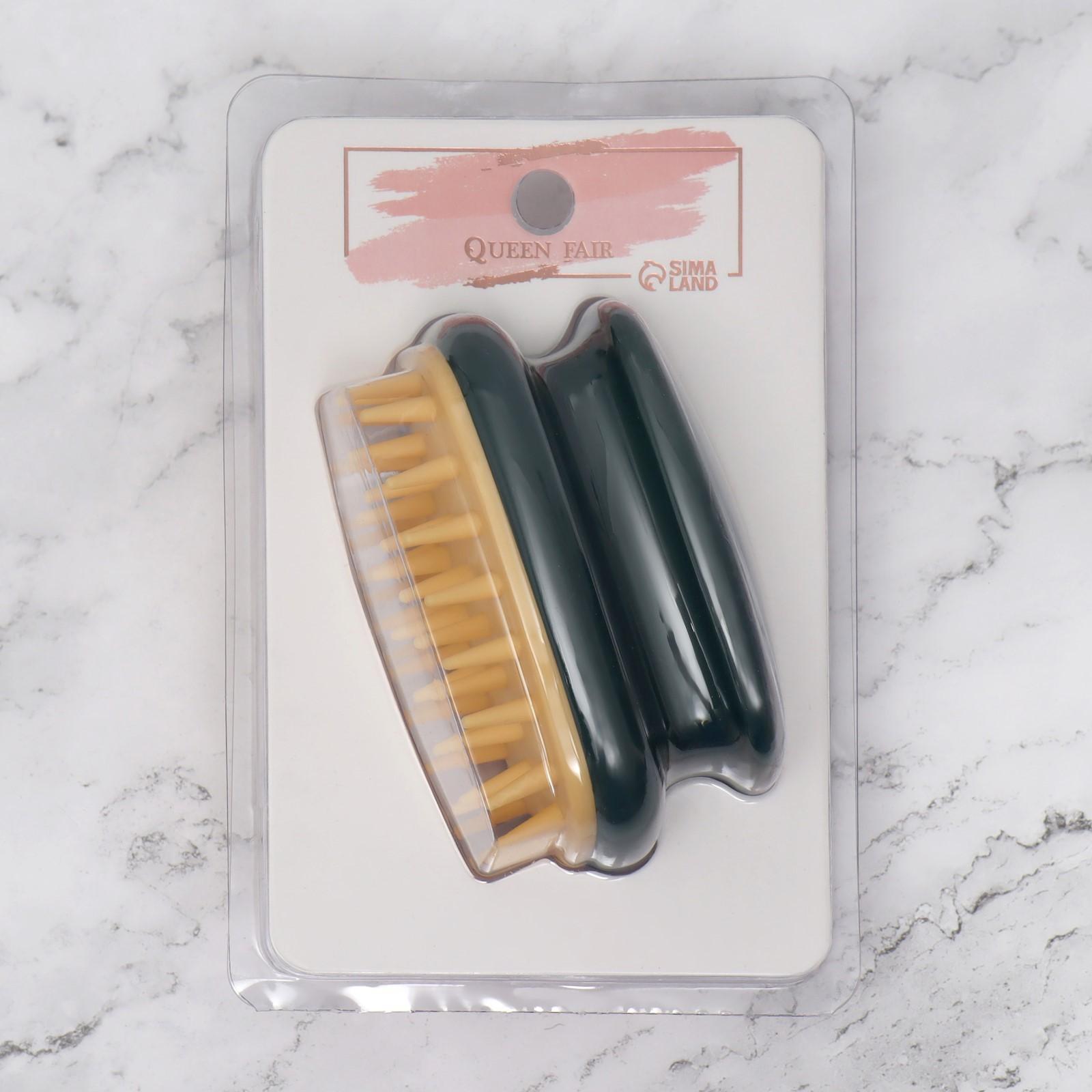 Щётка-массажёр для мытья головы, 10 × 6 × 6,2 см, в блистере, цвет МИКС