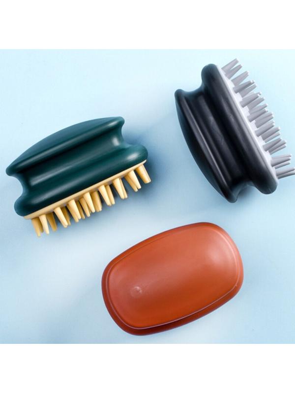 Щётка-массажёр для мытья головы, 10 × 6 × 6,2 см, в блистере, цвет МИКС