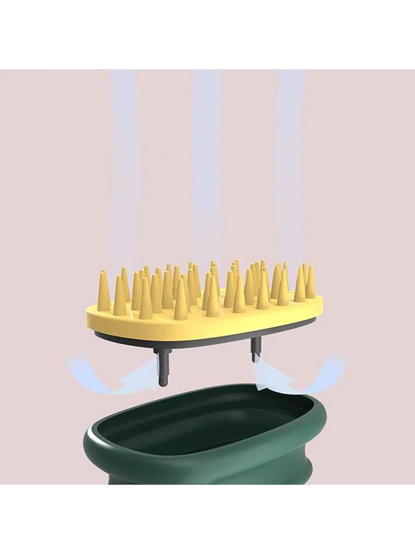 Щётка-массажёр для мытья головы, 10 × 6 × 6,2 см, в блистере, цвет МИКС