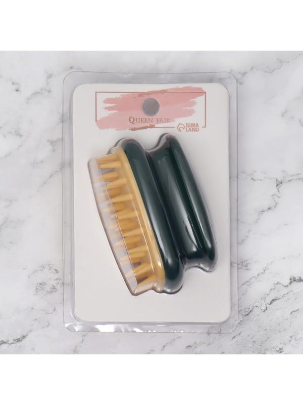 Щётка-массажёр для мытья головы, 10 × 6 × 6,2 см, в блистере, цвет МИКС