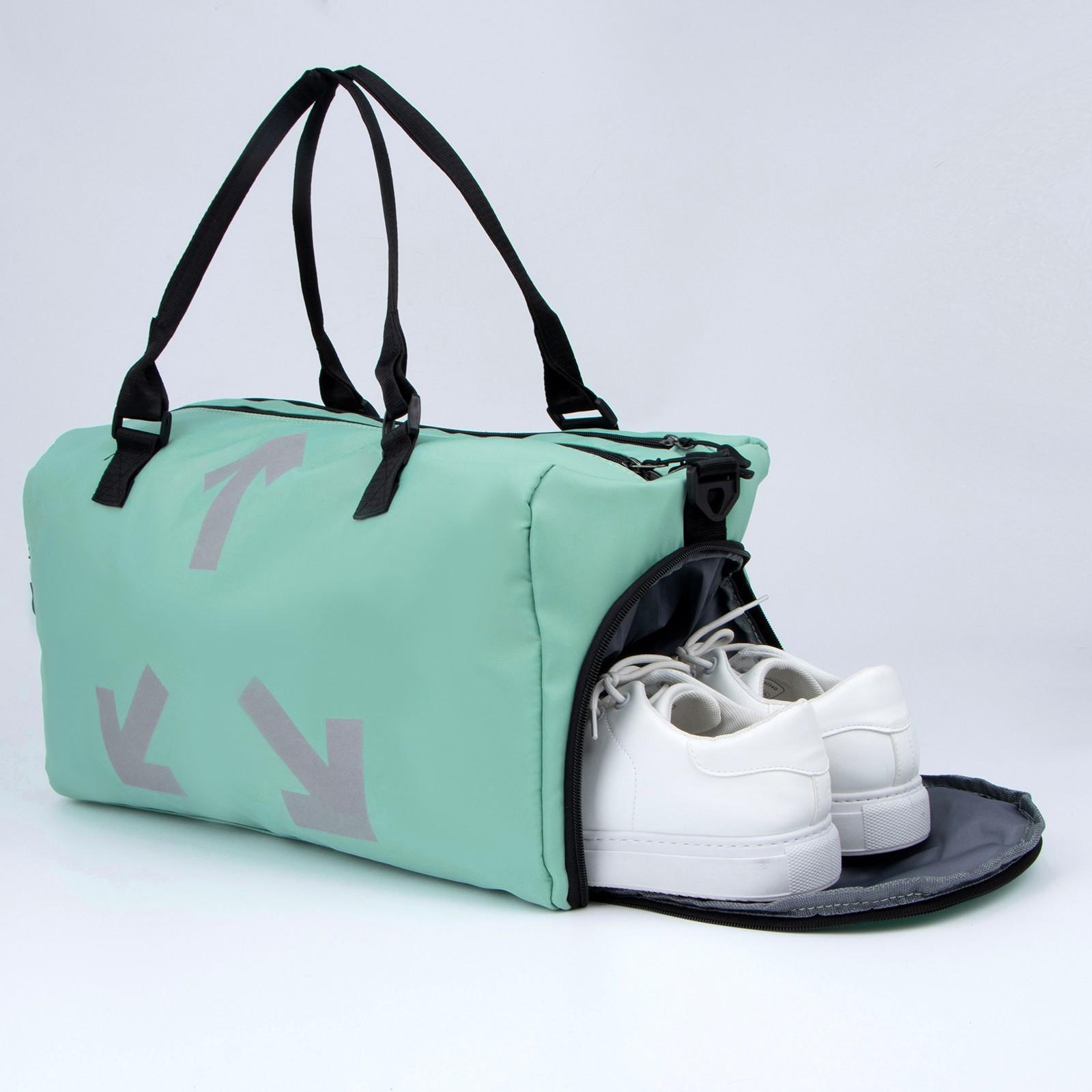 Сумка спортивная 3 ARROW на молнии, отдел из ПВХ, отдел для обуви, наружый карман, цвет мятный