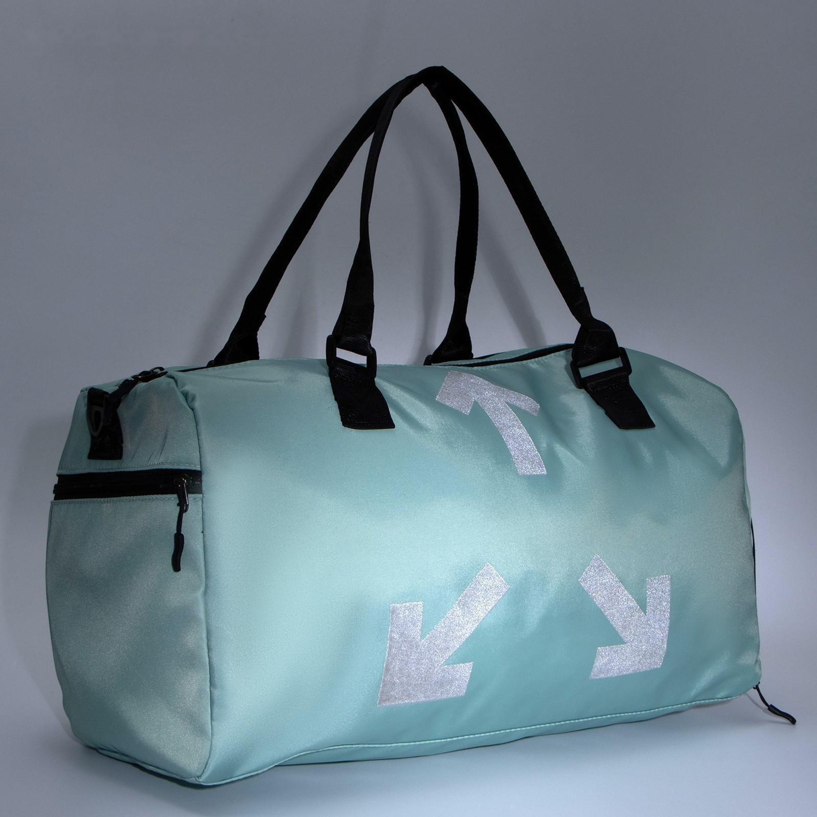 Сумка спортивная 3 ARROW на молнии, отдел из ПВХ, отдел для обуви, наружый карман, цвет мятный