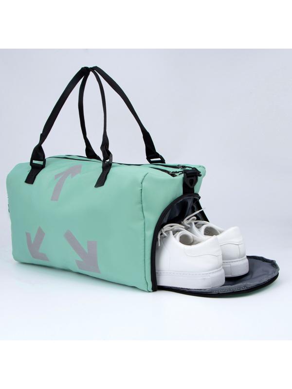 Сумка спортивная 3 ARROW на молнии, отдел из ПВХ, отдел для обуви, наружый карман, цвет мятный
