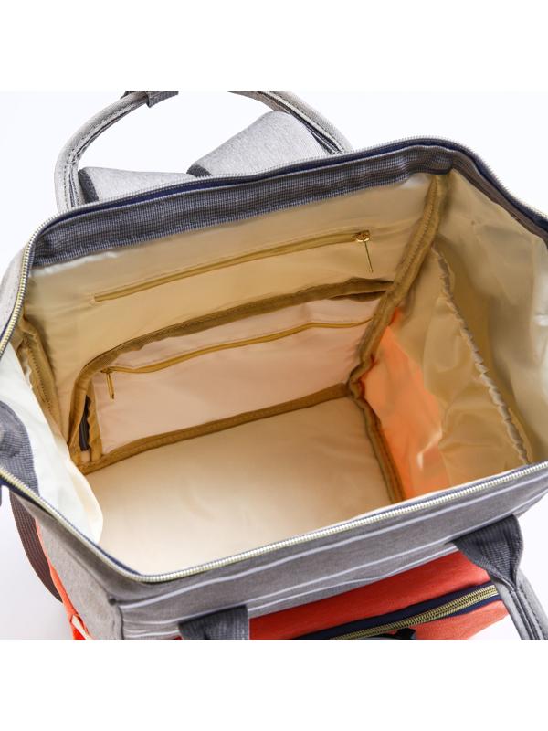 Сумка-рюкзак для хранения вещей малыша, цвет серый/розовый