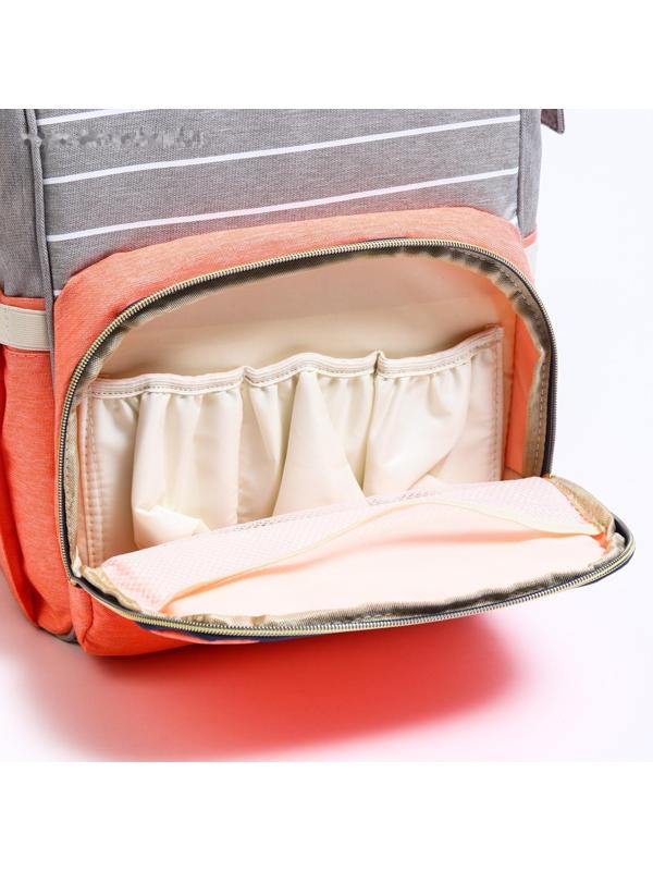 Сумка-рюкзак для хранения вещей малыша, цвет серый/розовый