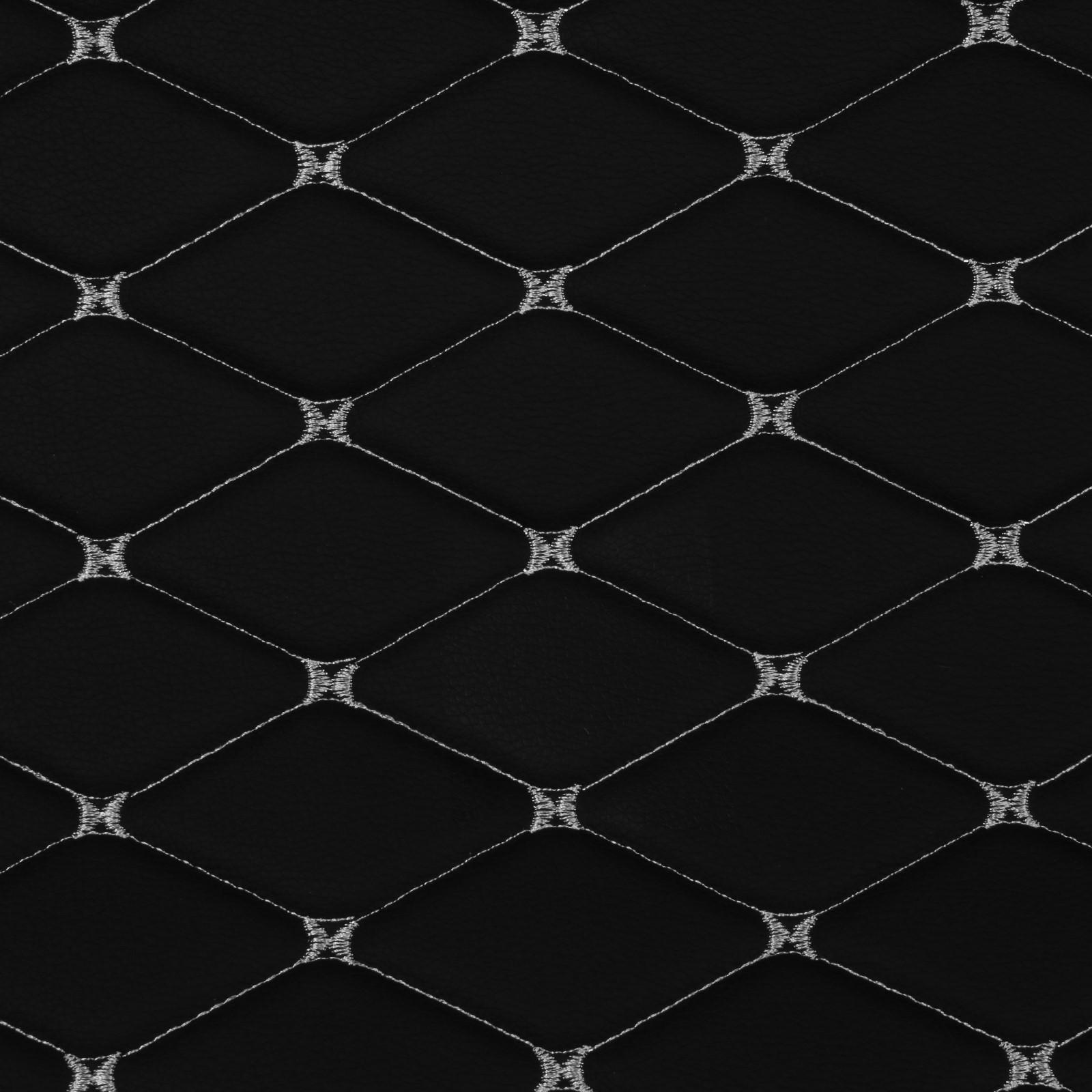 Обшивка салона авто 100×160×0,7 см, кожзам/поролон, ромб, белая строчка