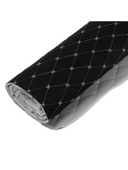 Обшивка салона авто 100×160×0,7 см, кожзам/поролон, ромб, белая строчка