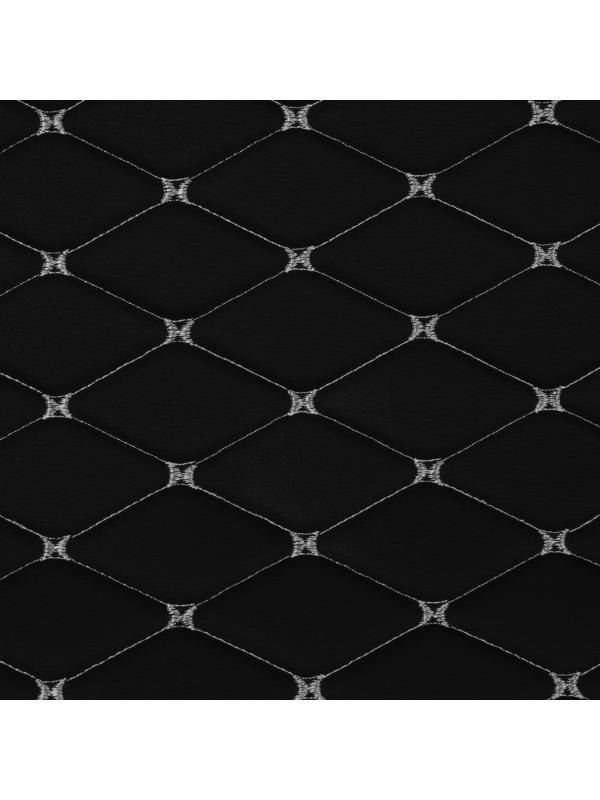 Обшивка салона авто 100×160×0,7 см, кожзам/поролон, ромб, белая строчка