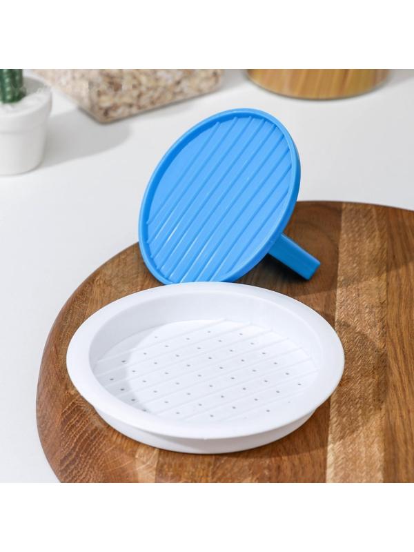 Пресс для бургеров Доляна «Шеф», 13×5,5 см, цвет синий