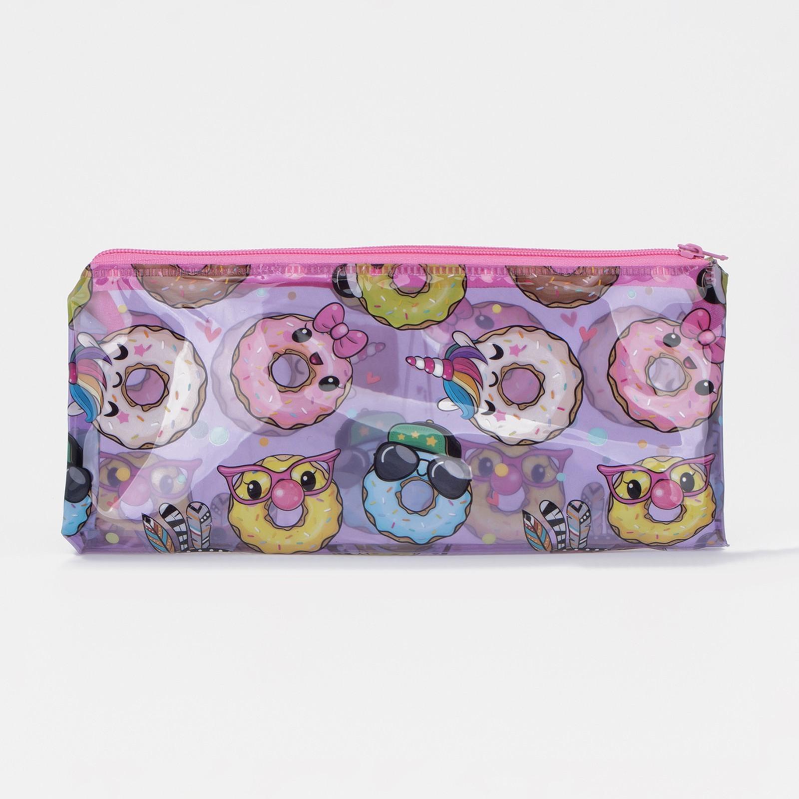 Косметичка-пенал на молнии, цвет сиреневый