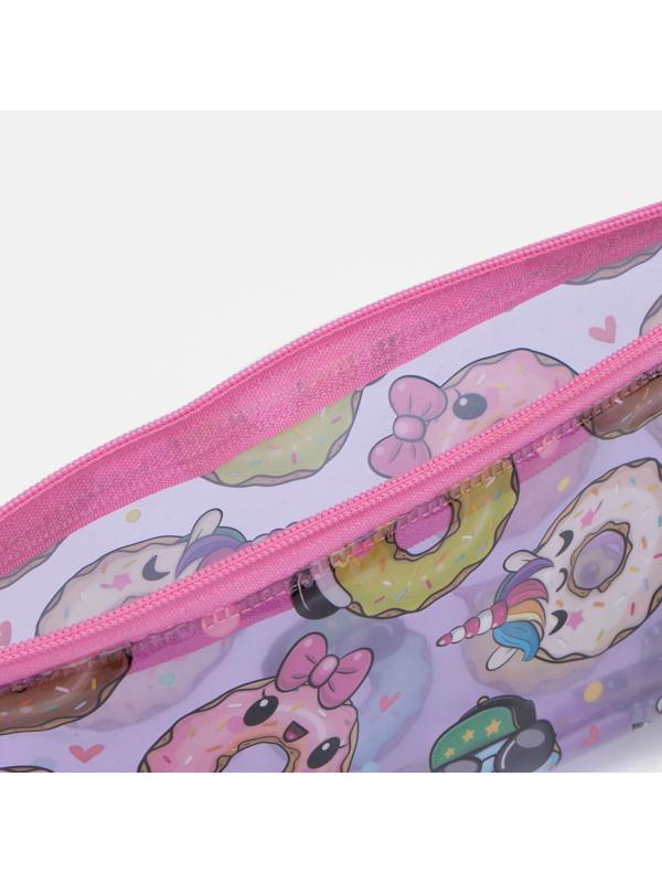 Косметичка-пенал на молнии, цвет сиреневый