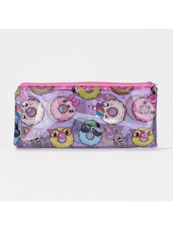 Косметичка-пенал на молнии, цвет сиреневый