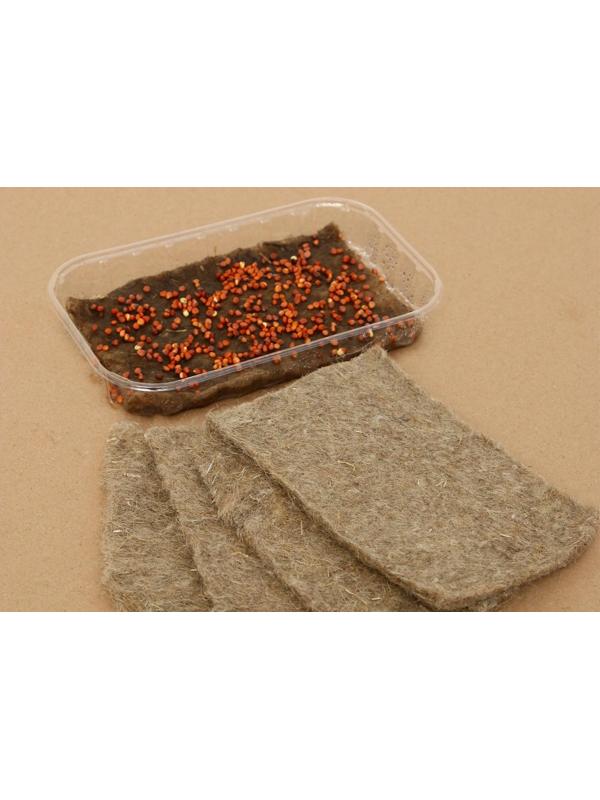 Коврик льняной для выращивания микрозелени, 10 × 15 см, толщина 1 см, набор 5 шт.