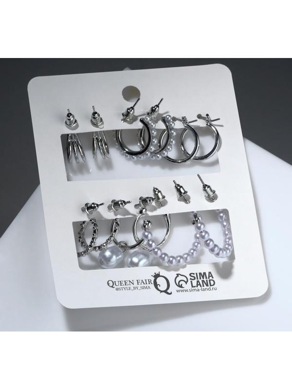 Серьги-кольца набор 6 пар 