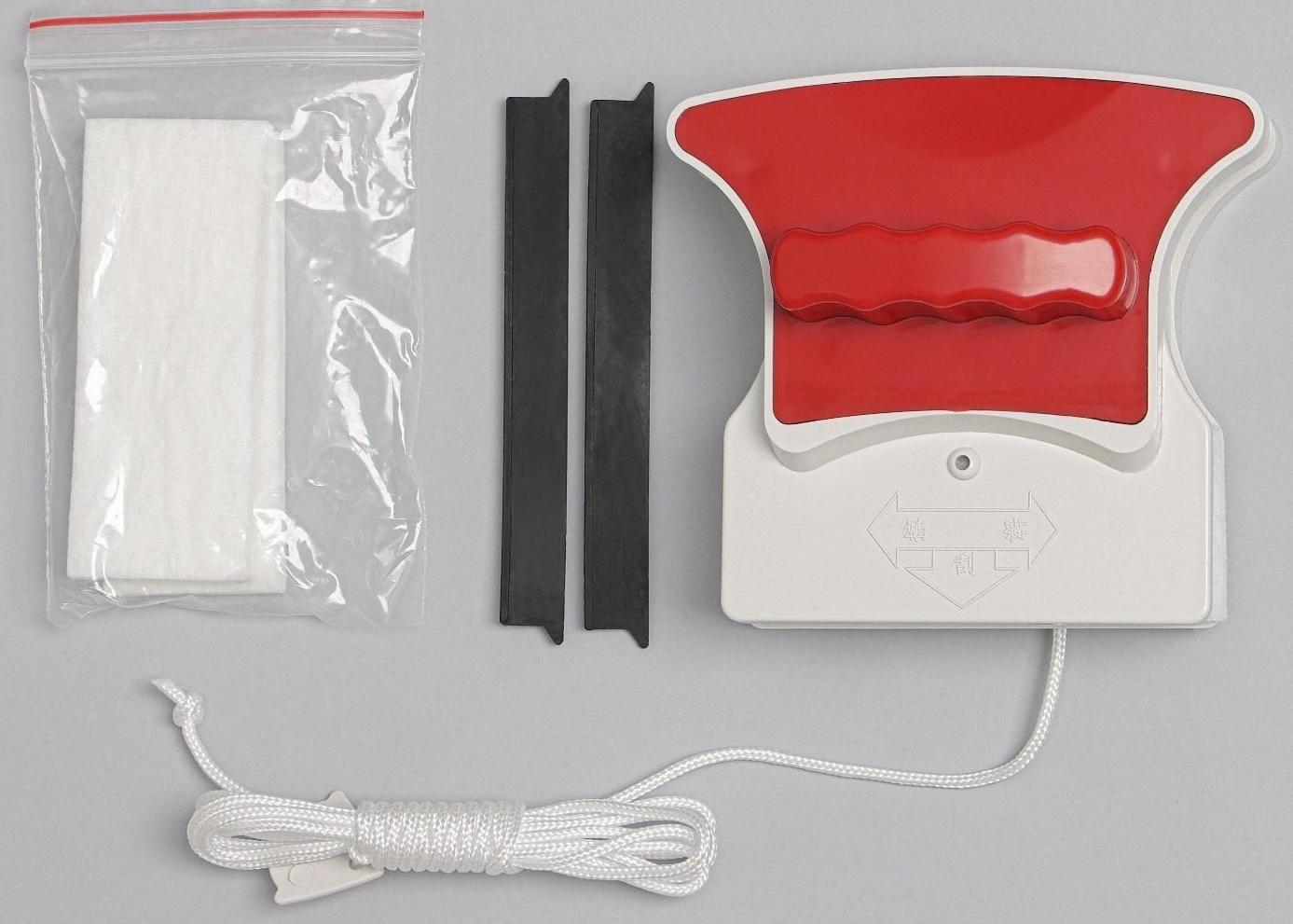 Магнитная щётка для мытья окон с двух сторон Доляна, с водосгоном, на стекло 18-30 мм