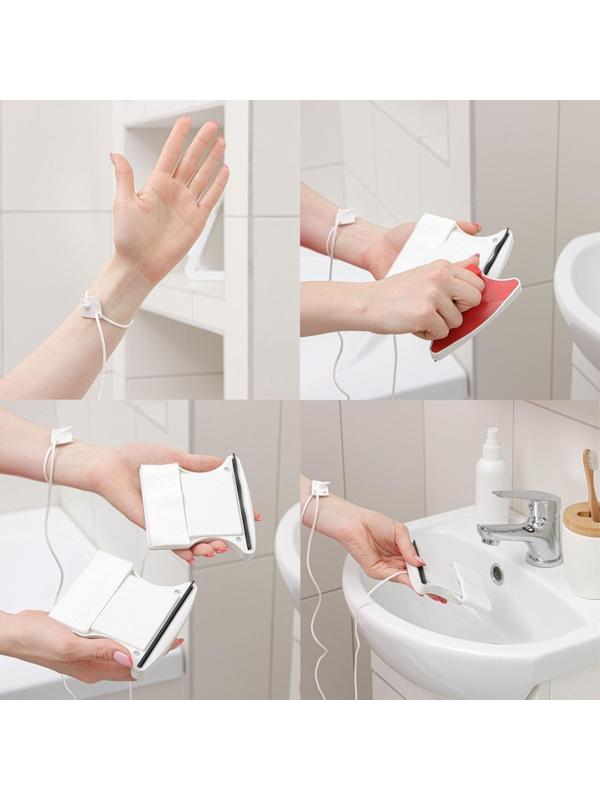 Магнитная щётка для мытья окон с двух сторон Доляна, с водосгоном, на стекло 18-30 мм