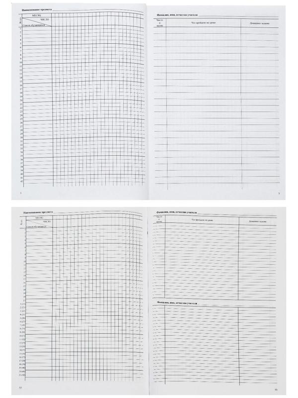 Классный журнал для 1-4 классов А4, 136 страниц, твёрдая ламинированная обложка, блок 65 г/м2