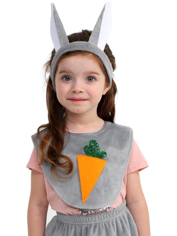 Карнавальный набор «Зайка серый», плюш, рост 98-128 см