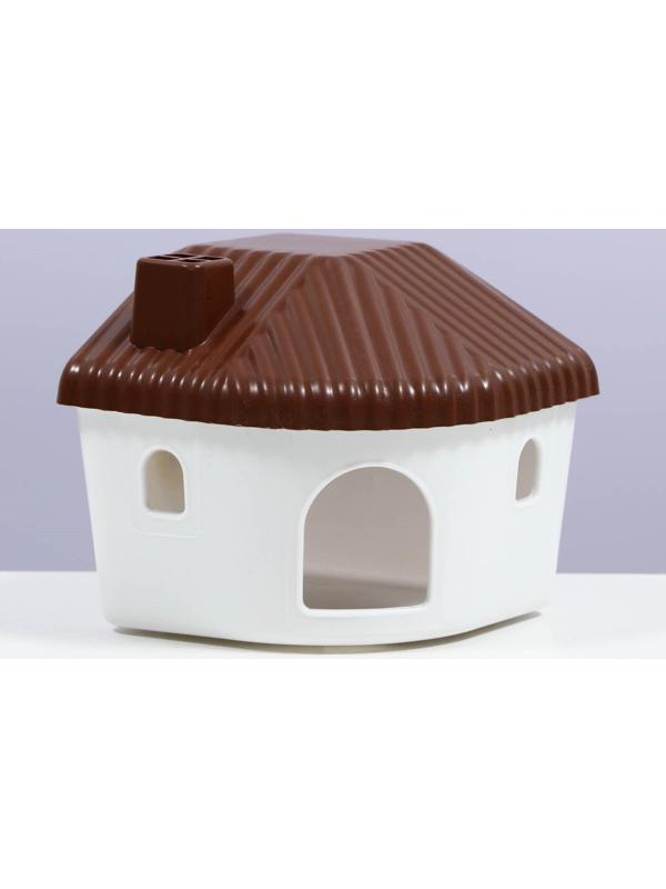 Домик для грызунов угловой, 11,4 х 10,7 х 10,7 см, коричневый