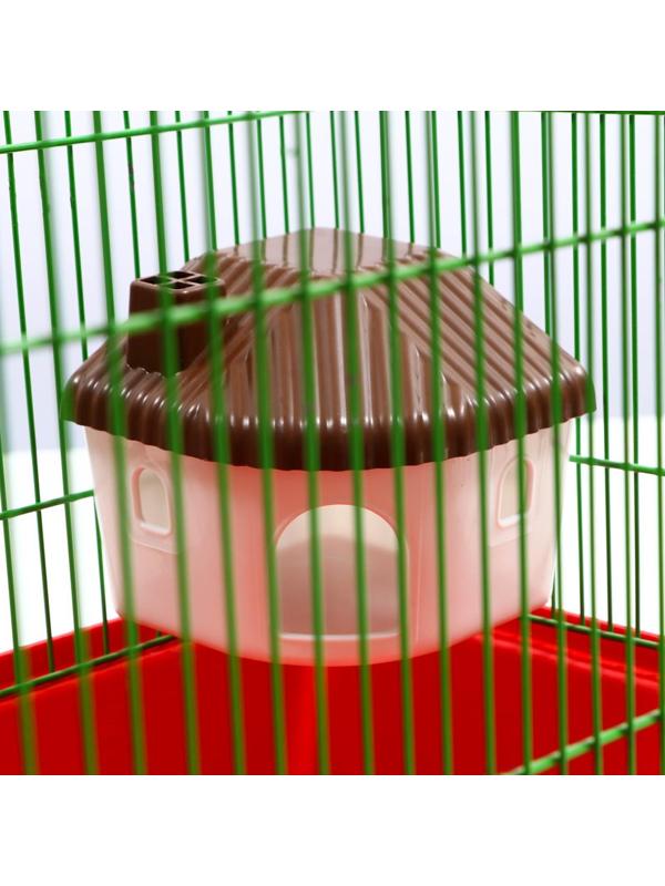 Домик для грызунов угловой, 11,4 х 10,7 х 10,7 см, коричневый