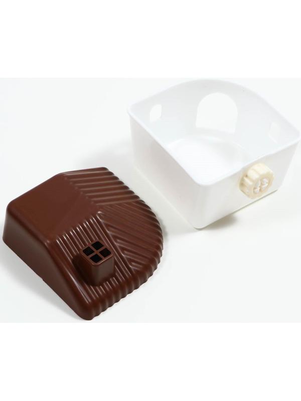 Домик для грызунов угловой, 11,4 х 10,7 х 10,7 см, коричневый