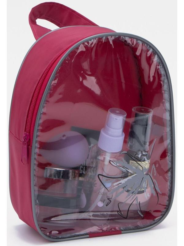 Косметичка на молнии, с ручкой, цвет малиновый