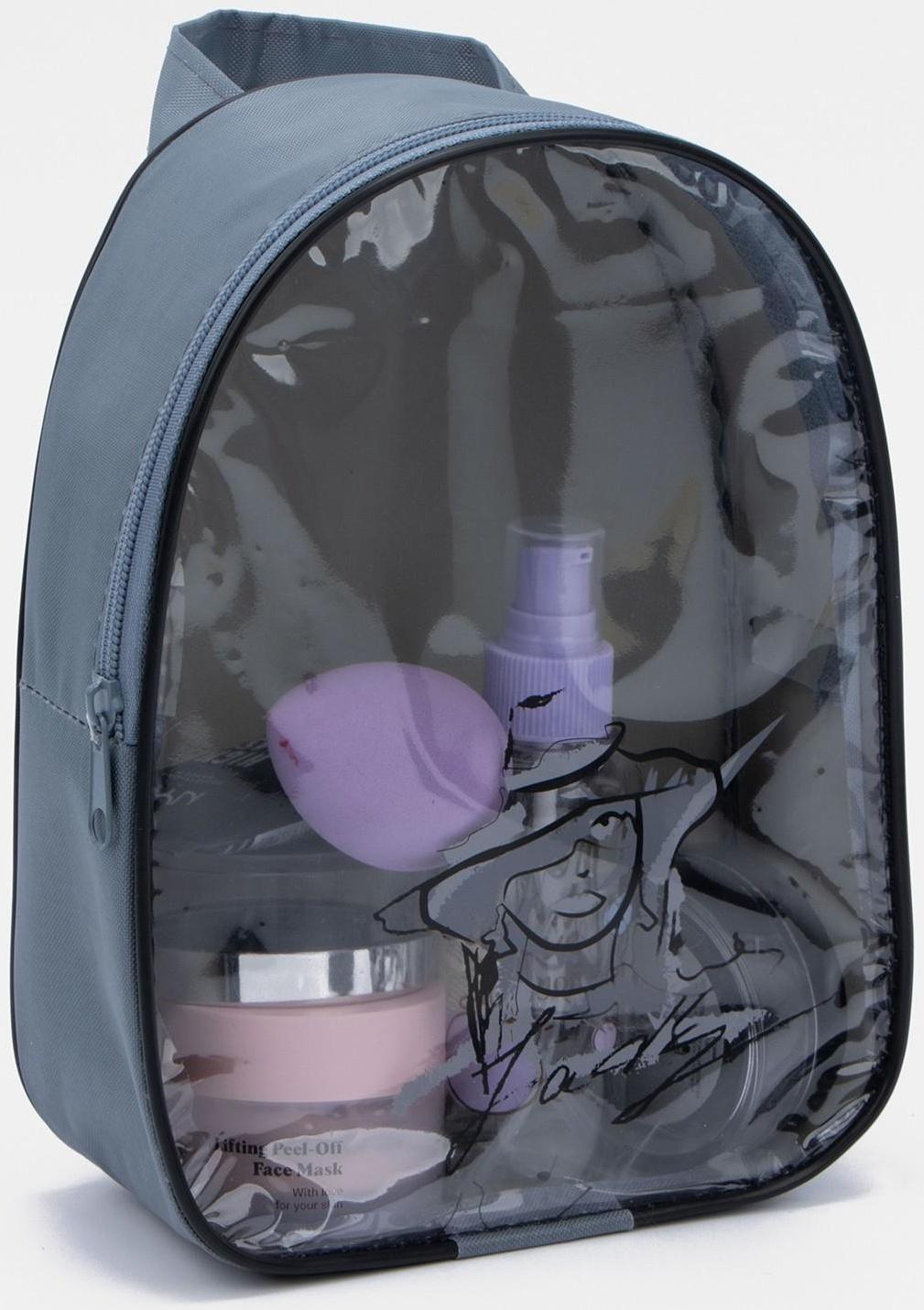 Косметичка на молнии, с ручкой, цвет серый