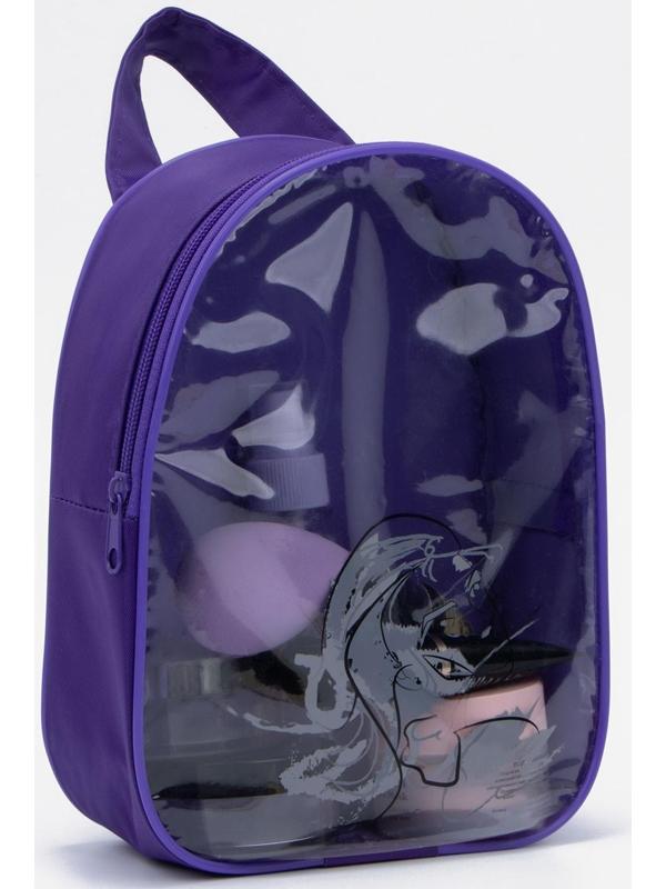 Косметичка на молнии, с ручкой, цвет фиолетовый