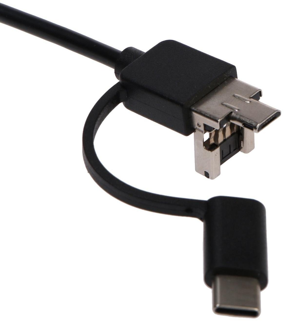 Эндоскоп CAM-07, 8 мм, 720P, LED подсветка, microUSB/Type-C/USB, Android/Windows, 5 м