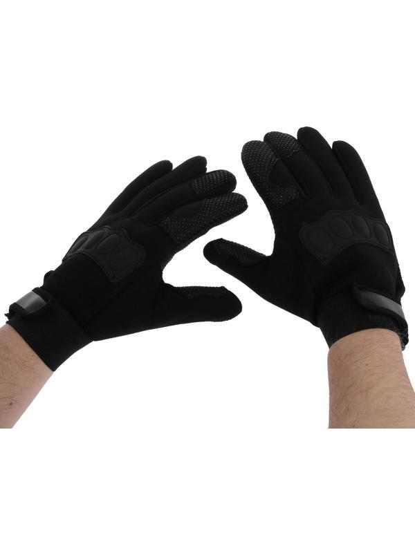 Перчатки мотоциклетные с защитными вставками, одноразмерные, черный