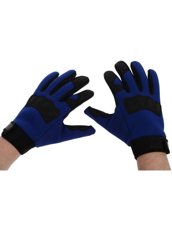 Перчатки мотоциклетные с защитными вставками, одноразмерные, синий