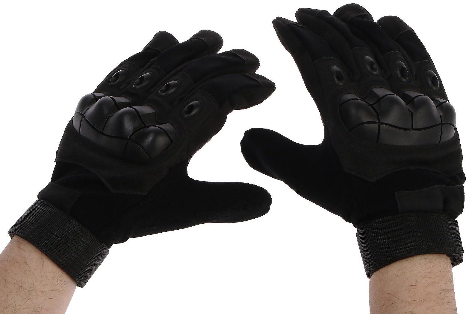 Перчатки мотоциклетные с защитными вставками, размер L, черный