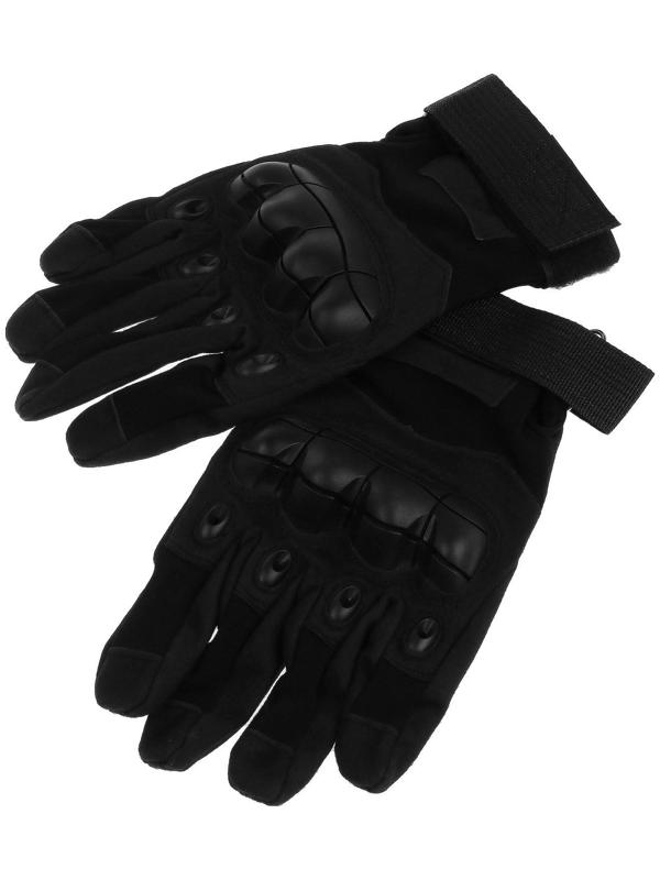 Перчатки мотоциклетные с защитными вставками, размер L, черный