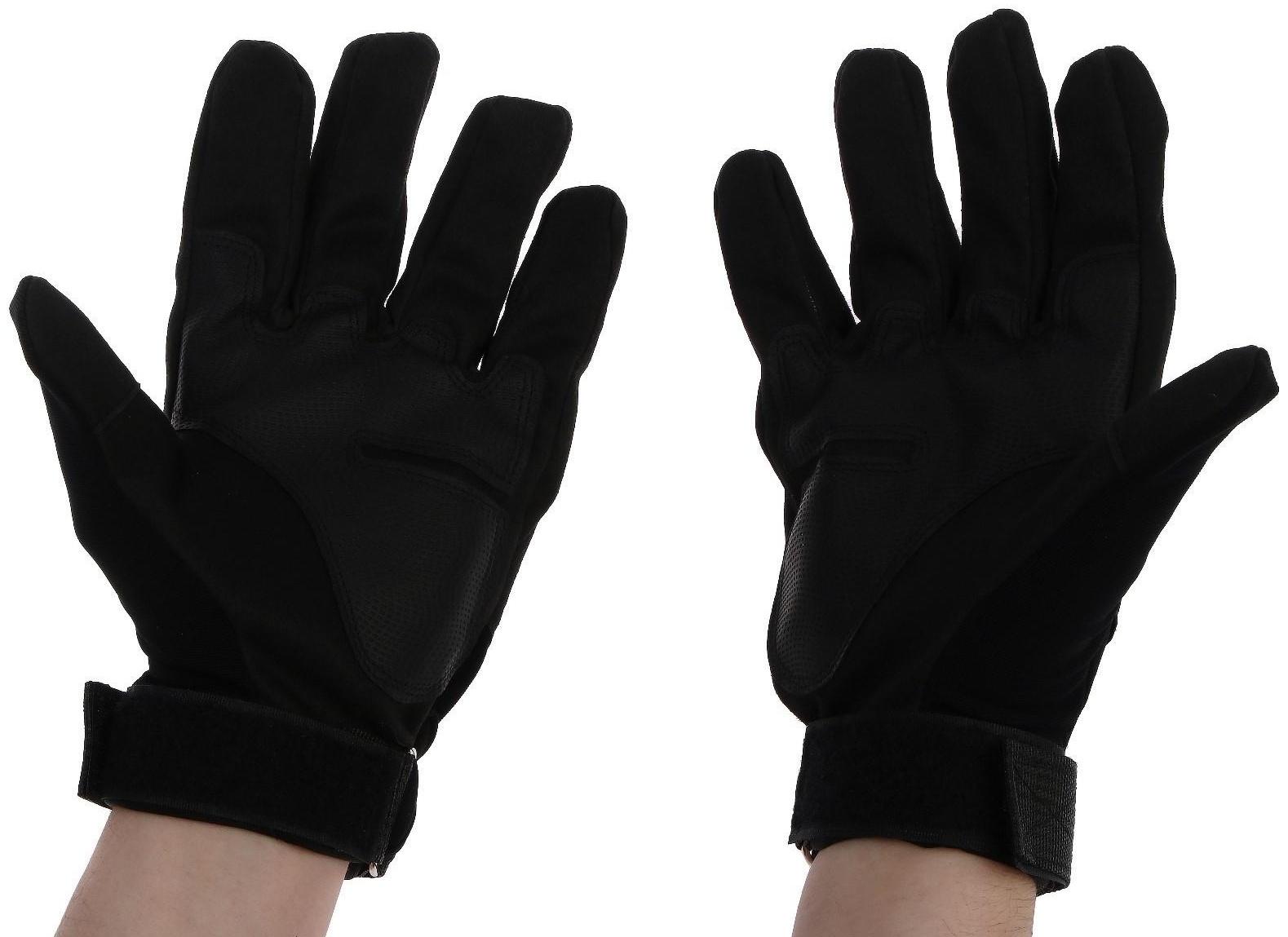 Перчатки мотоциклетные с защитными вставками, размер ХL, черный