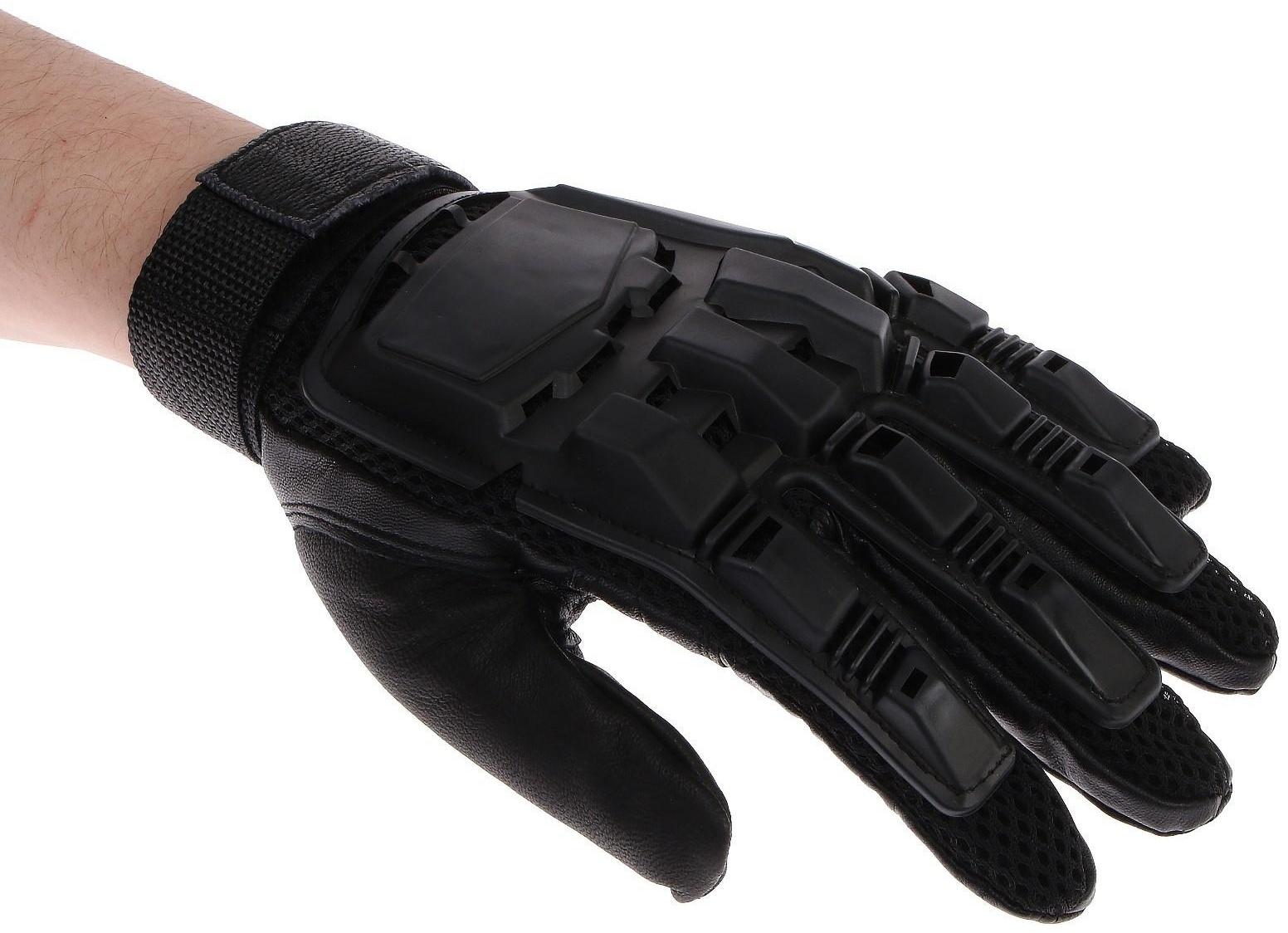 Перчатки мотоциклетные с защитными вставками, размер М