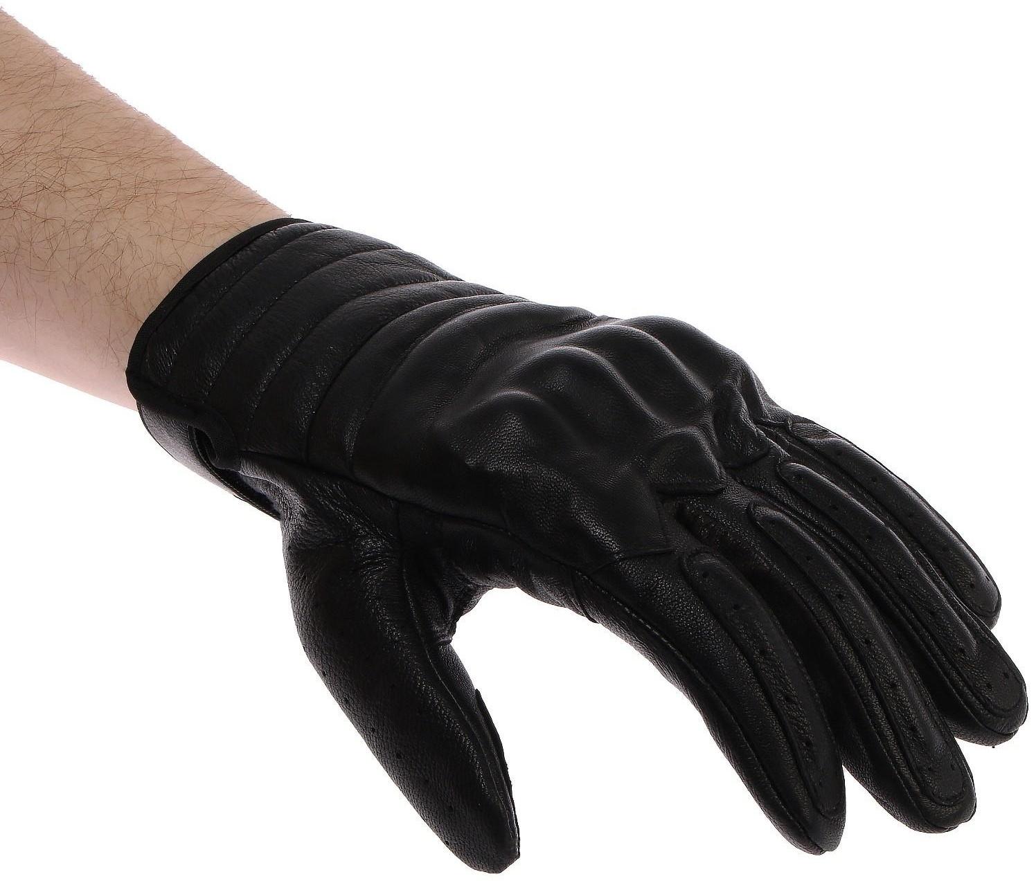 Перчатки мотоциклетные с защитными вставками, кожаные, размер М