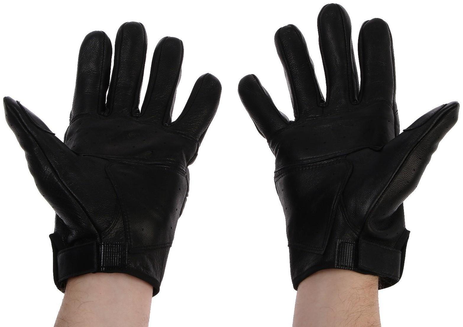 Перчатки мотоциклетные с защитными вставками, кожаные, размер М