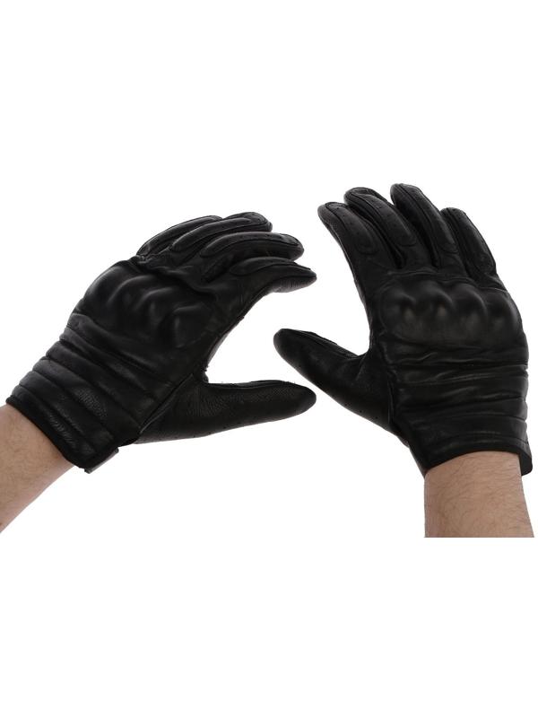 Перчатки мотоциклетные с защитными вставками, кожаные, размер М