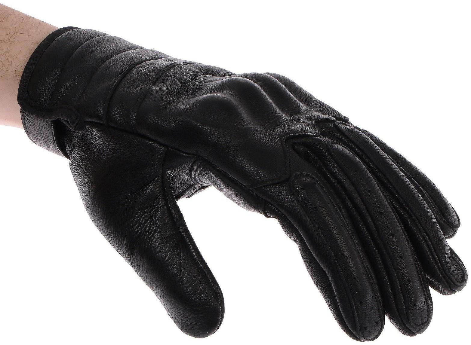 Перчатки мотоциклетные с защитными вставками, кожаные, размер L